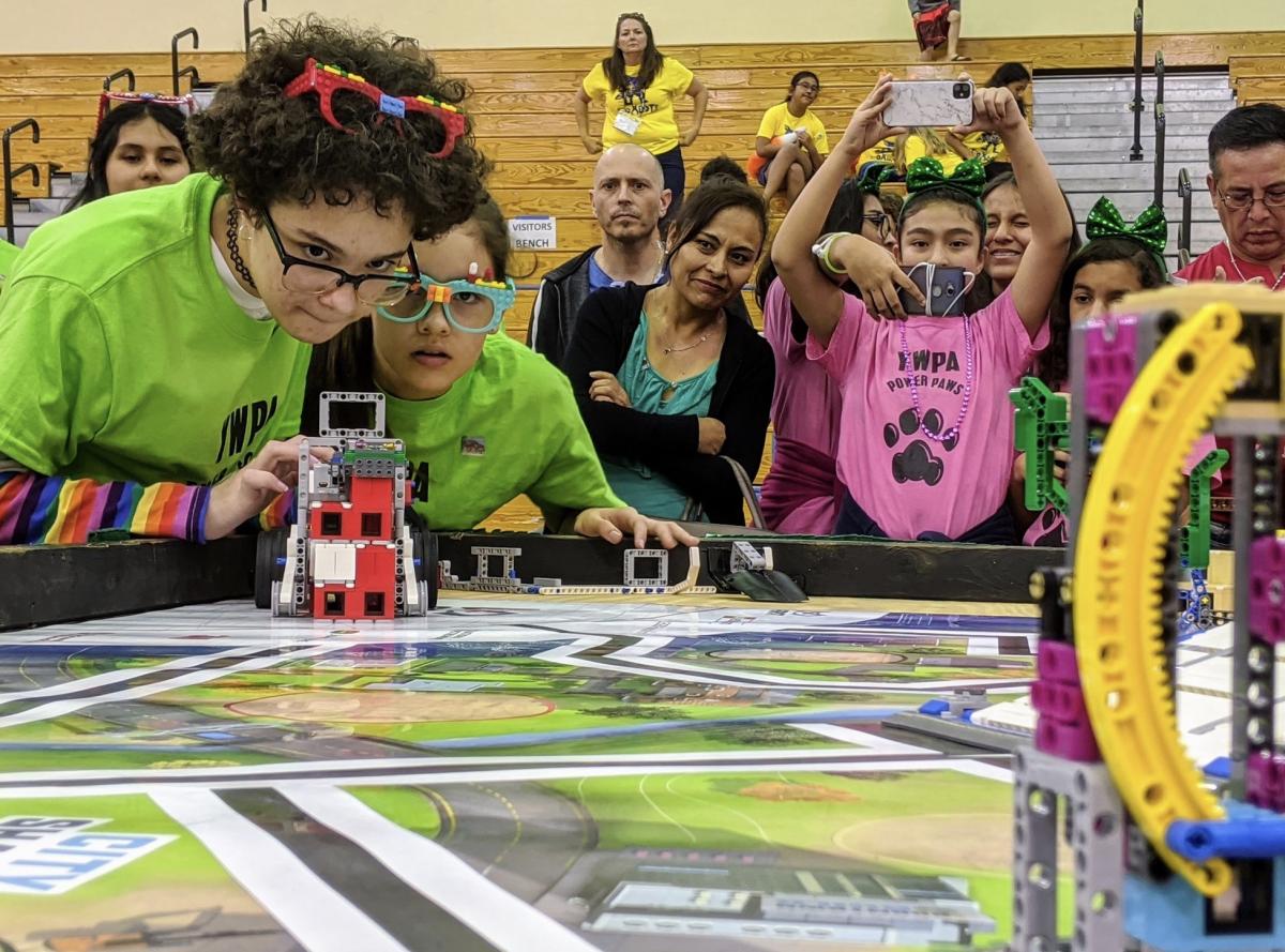 a group of children playing a game